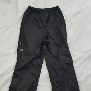 White Sierra boys' black rain pants S